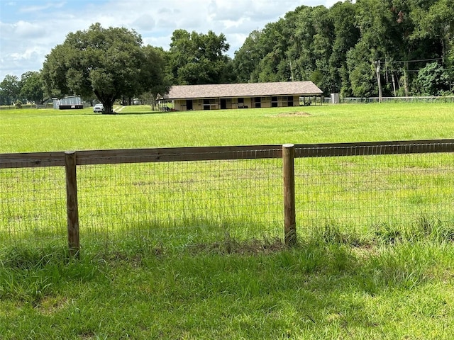 view of yard with a rural view