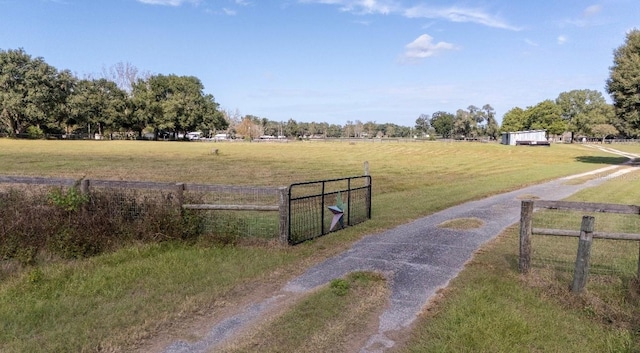 view of road featuring a rural view