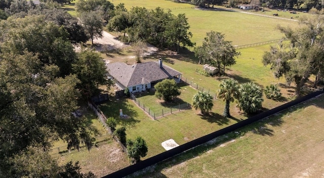 aerial view featuring a rural view