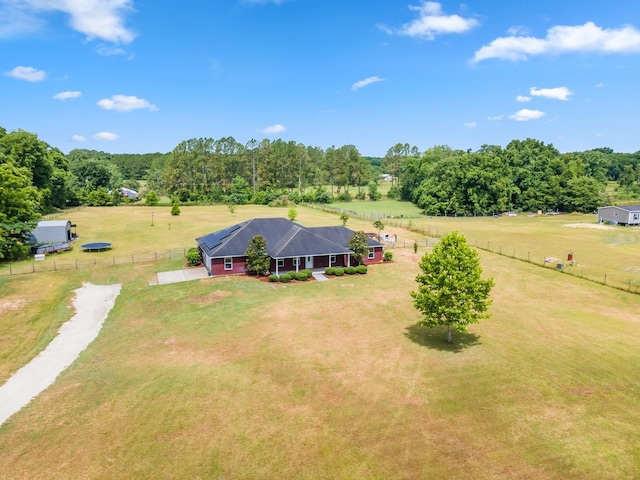 bird's eye view featuring a rural view