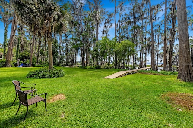 view of community featuring a yard