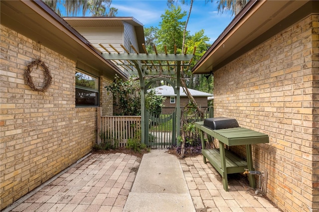 view of patio with a pergola