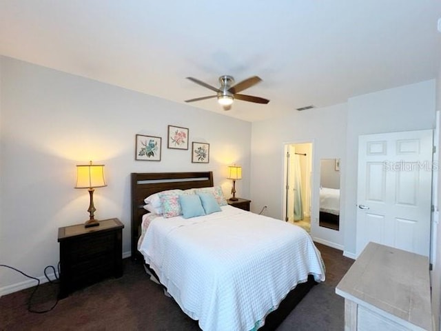 bedroom with ceiling fan