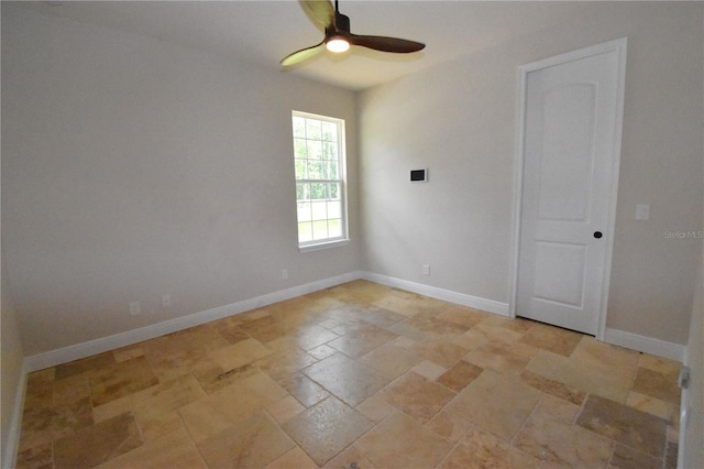 unfurnished room featuring ceiling fan