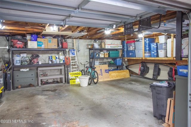 view of garage