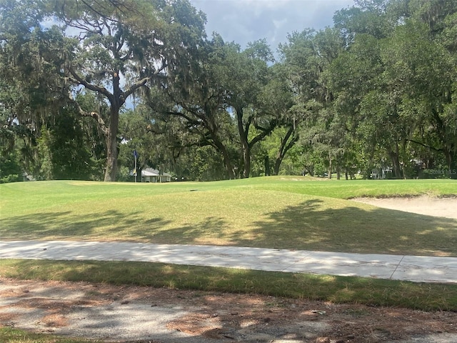 view of community featuring a lawn