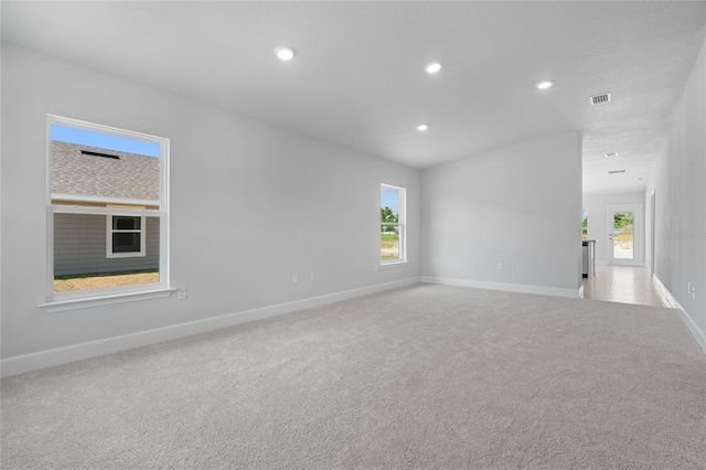 carpeted spare room with plenty of natural light