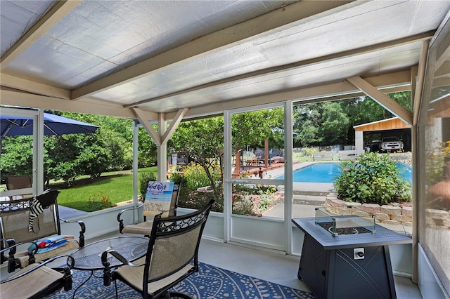 view of sunroom