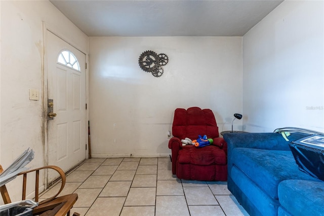 foyer with light tile patterned floors