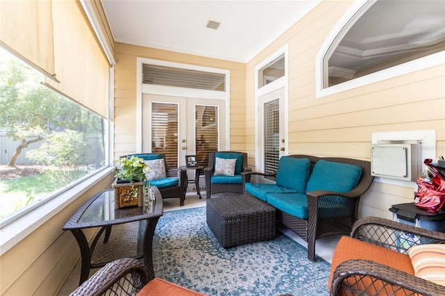 sunroom with french doors