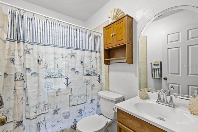 bathroom with toilet and vanity