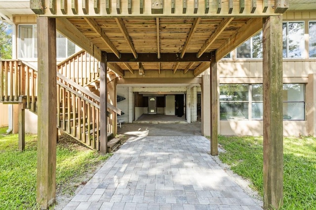 doorway to property with a deck