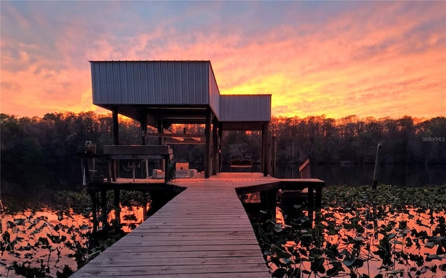 view of dock area