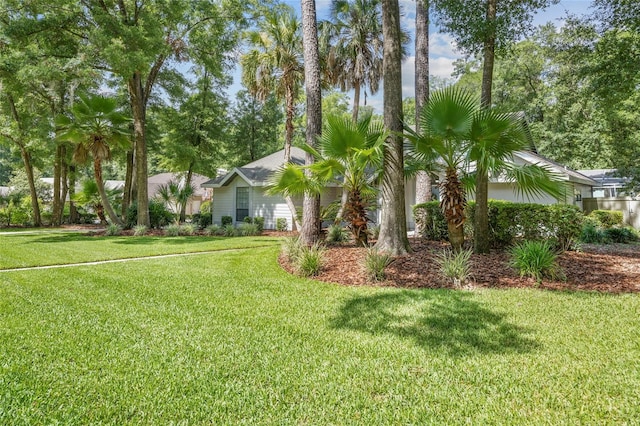 view of front facade featuring a front yard