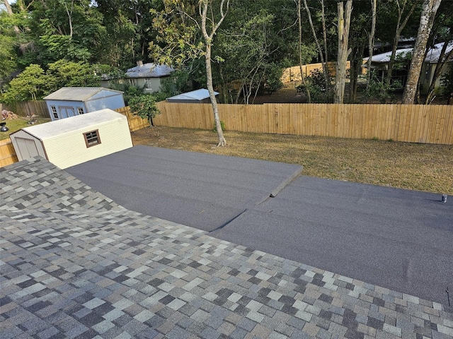 exterior space with an outbuilding