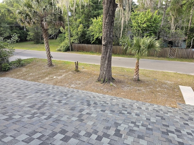 view of yard with fence