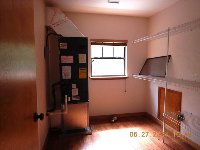 interior space with hardwood / wood-style floors