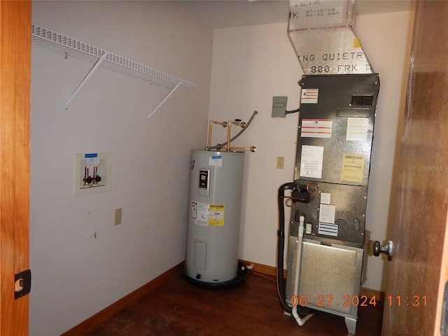 utility room featuring electric water heater