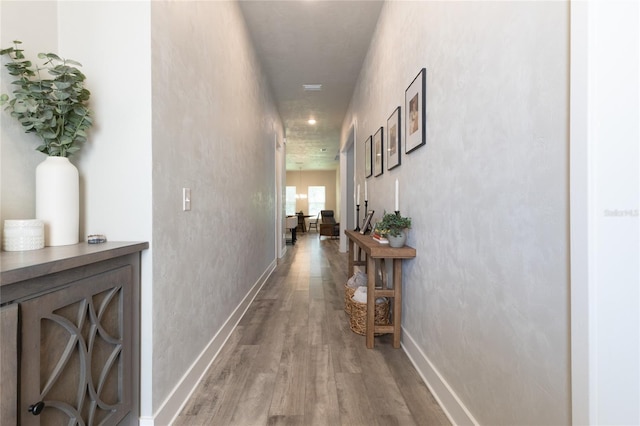 hall featuring hardwood / wood-style flooring