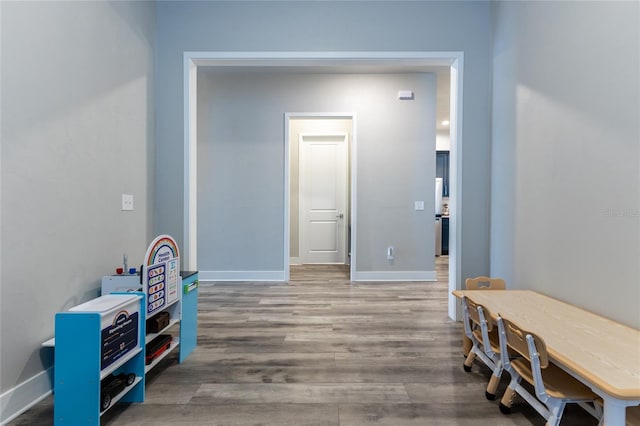 hall featuring hardwood / wood-style floors