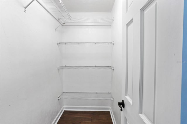 walk in closet featuring hardwood / wood-style floors