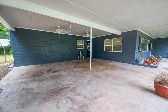 view of patio with ceiling fan