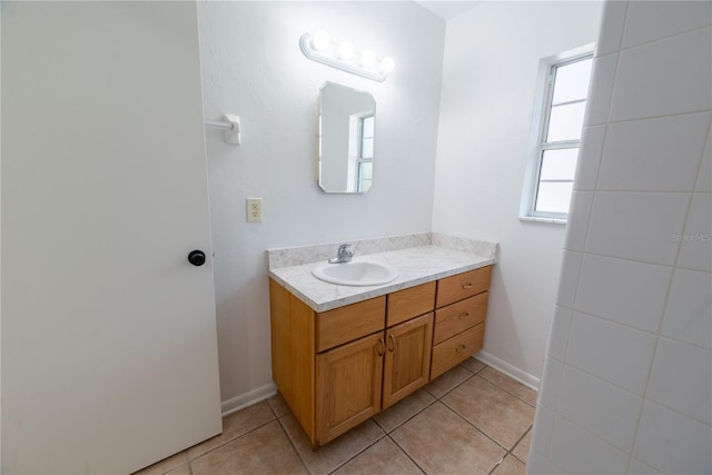 bathroom featuring vanity and tile patterned floors