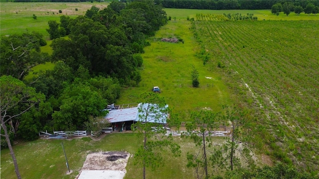 aerial view featuring a rural view