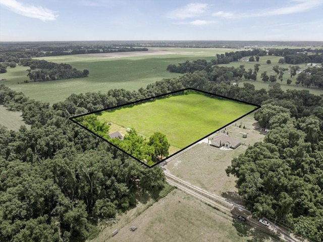 drone / aerial view featuring a rural view