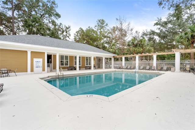 view of pool featuring a patio area