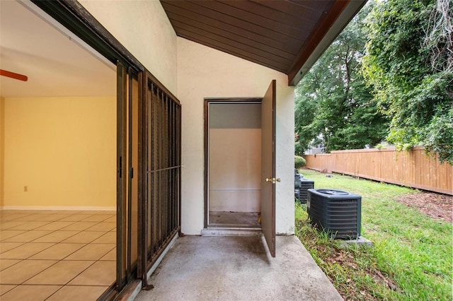 view of patio featuring central AC