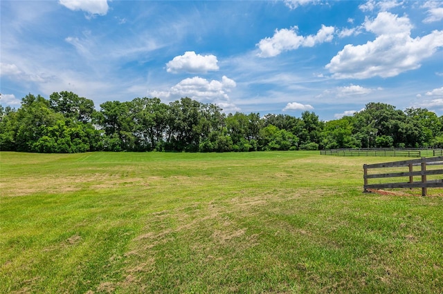 view of yard with a rural view