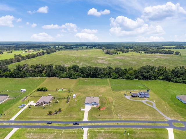 aerial view featuring a rural view