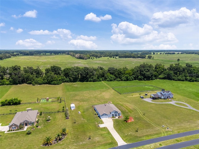 bird's eye view with a rural view