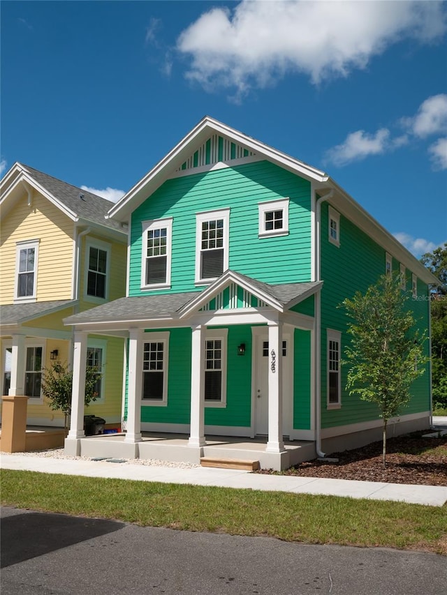 view of front of home featuring covered porch