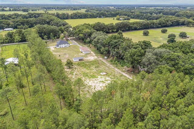 bird's eye view with a rural view