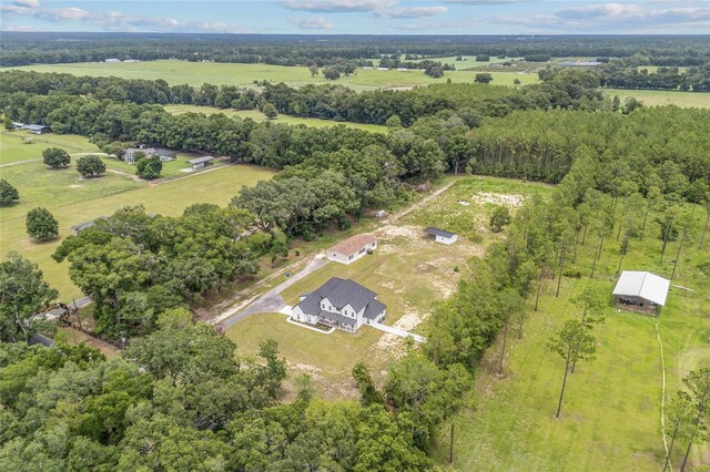 drone / aerial view with a rural view