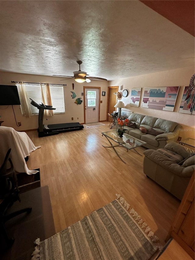 living room with hardwood / wood-style flooring