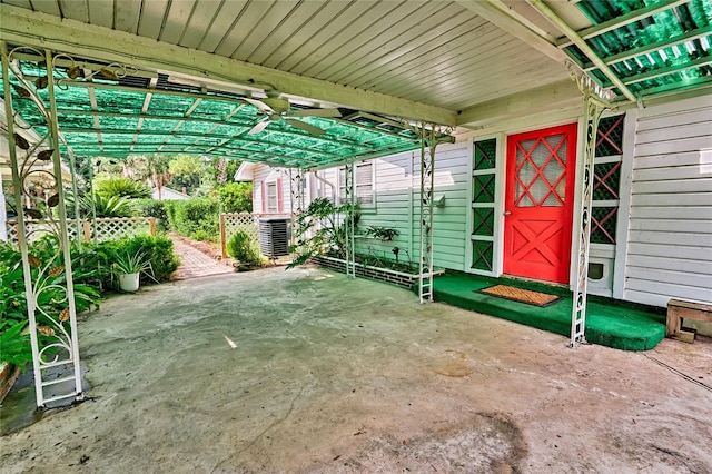 view of patio featuring cooling unit