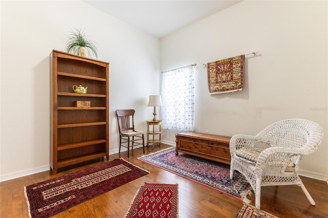 living area featuring wood-type flooring