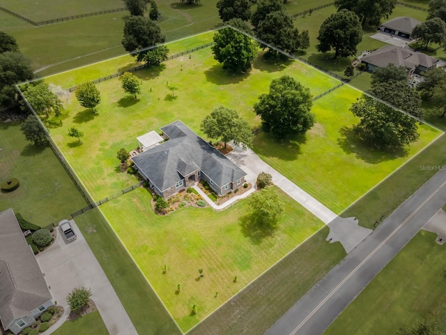 bird's eye view with a rural view