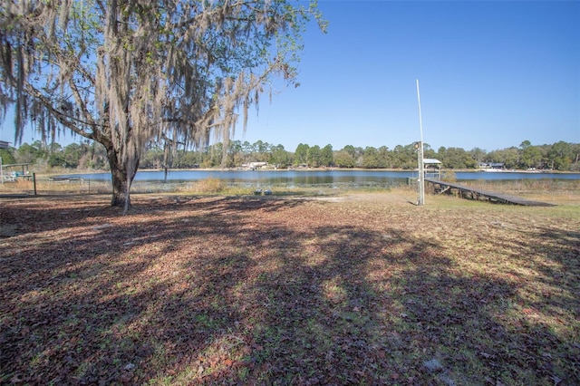 view of yard featuring a water view