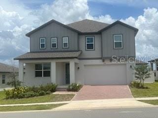 view of front property with a garage