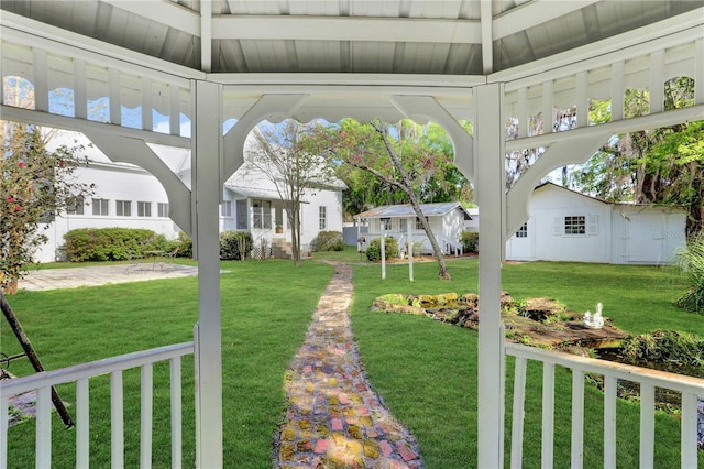 view of yard featuring a gazebo