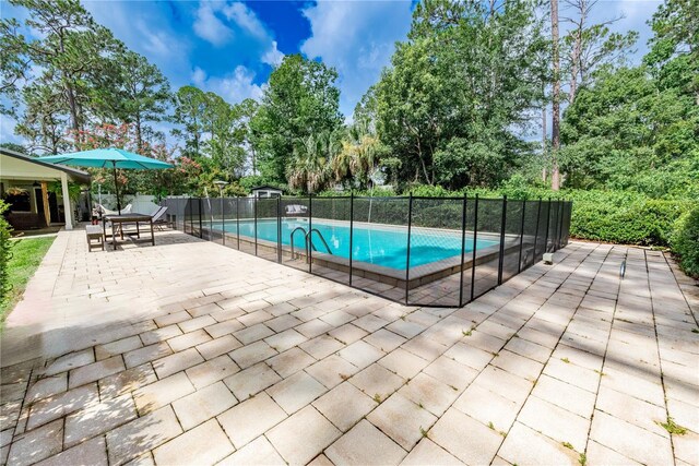 view of pool featuring a patio