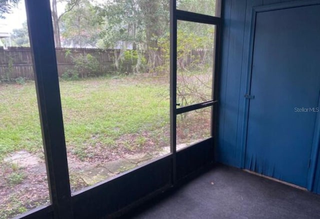 view of unfurnished sunroom