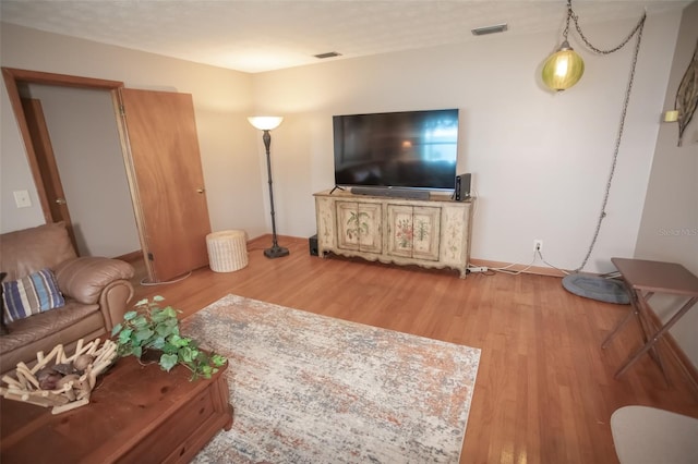 living room featuring hardwood / wood-style flooring