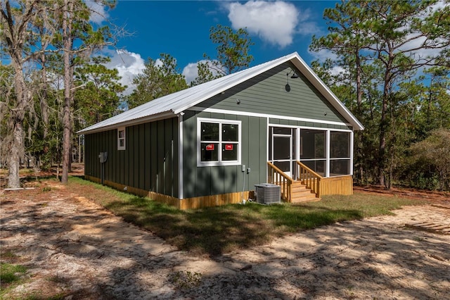 view of front of house with central AC unit