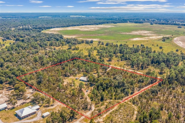 aerial view with a rural view