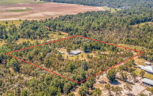 aerial view featuring a rural view